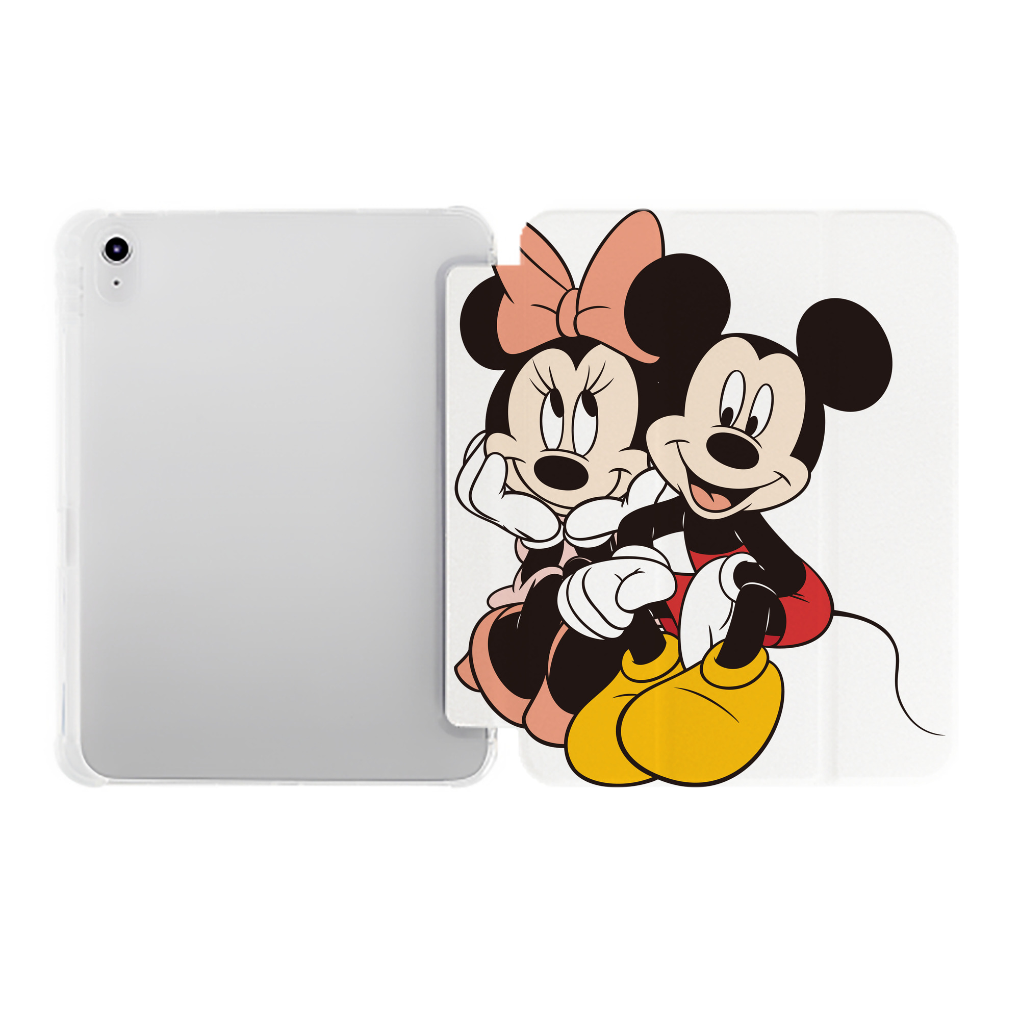（画像用） ミッキーマウス Mickey Mouse IPad ケース ペン収納付き 三つ折りスタンド PUレザー×シリコン 対応機種9.5/10.5/10.9インチ